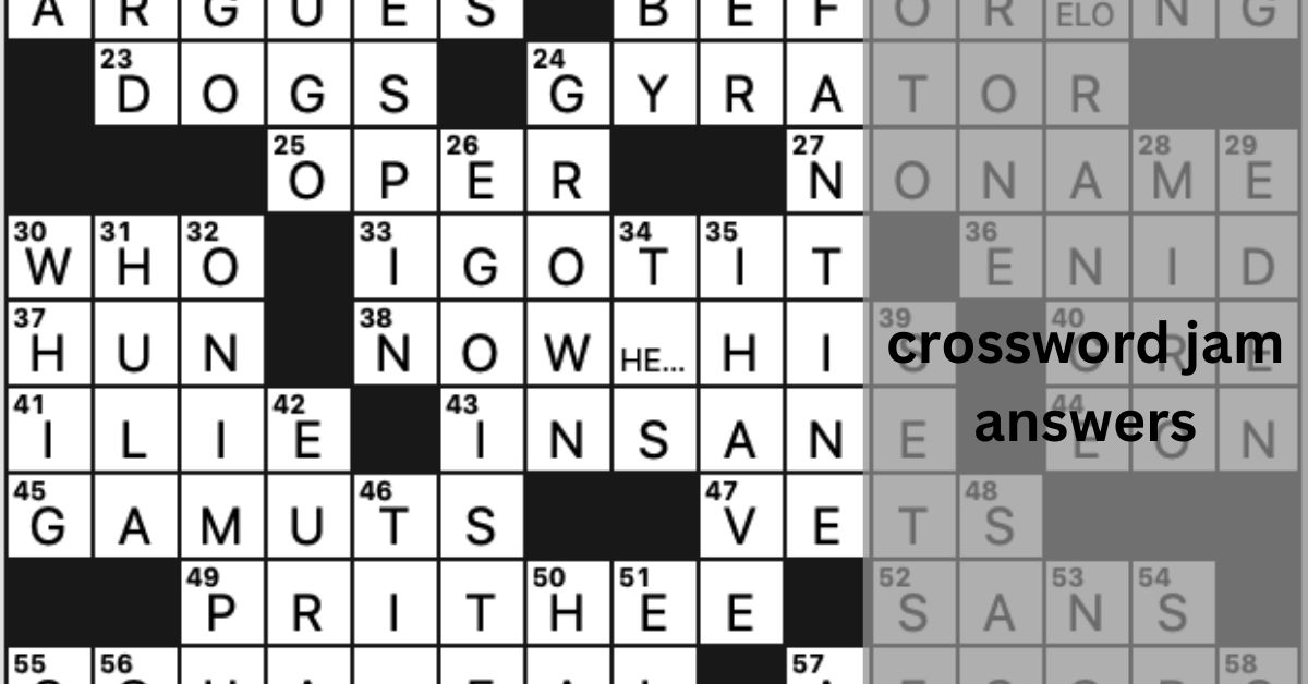 crossword jam answers