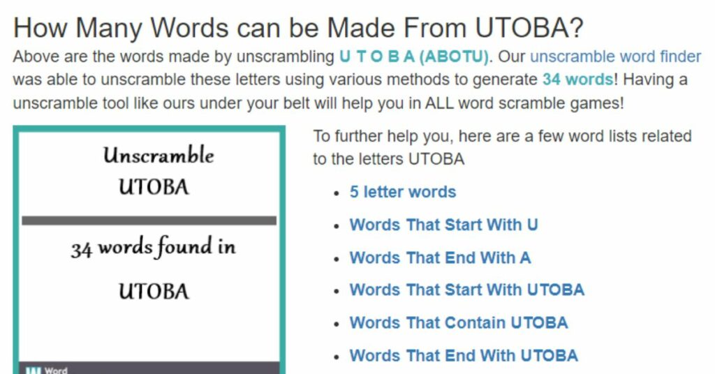 Strategies For Utoba Mastery